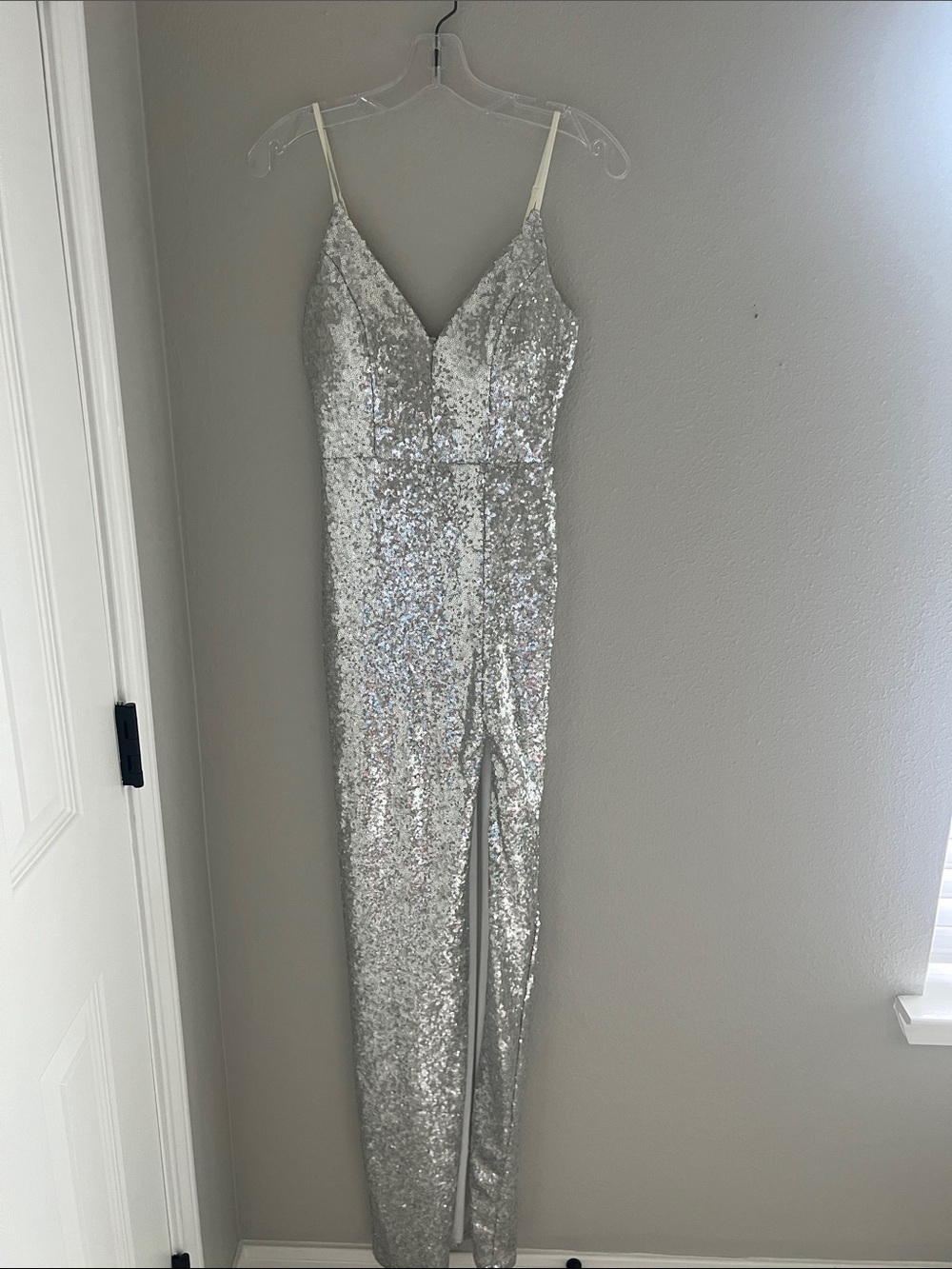 Nordstrom Silver Sequin Strapless Formal Dress